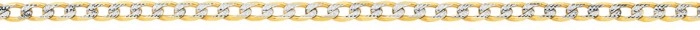 9ct Gold Italian Made 19cm Two Tone Solid Curb Bracelet