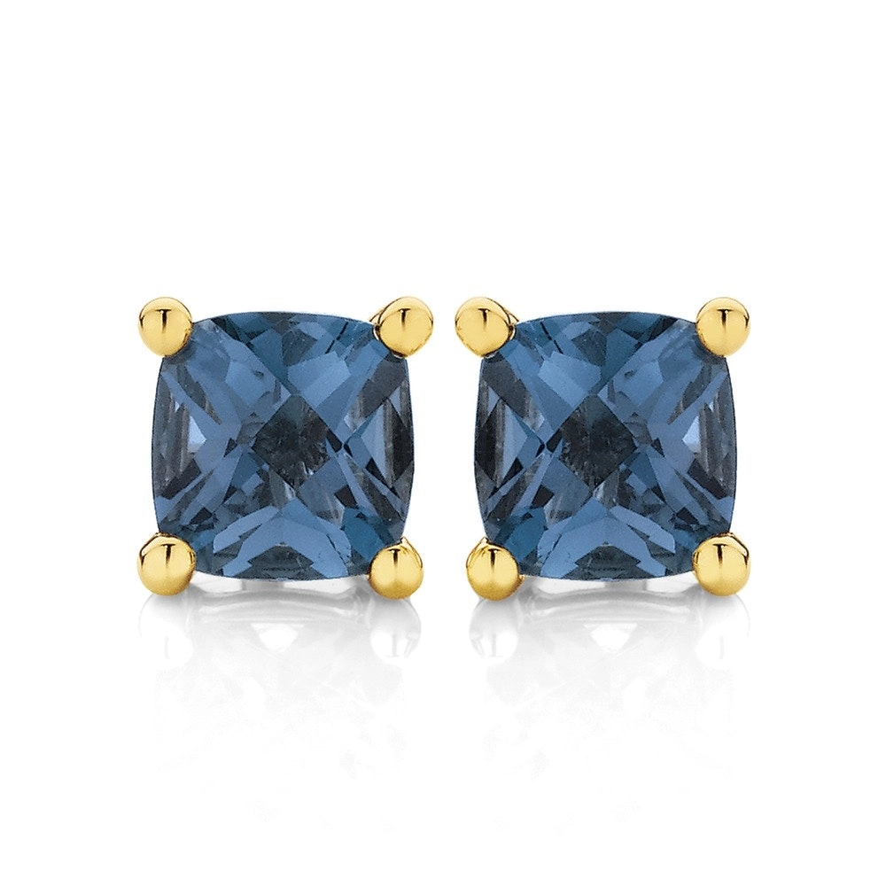 9ct Gold London Blue Topaz Studs