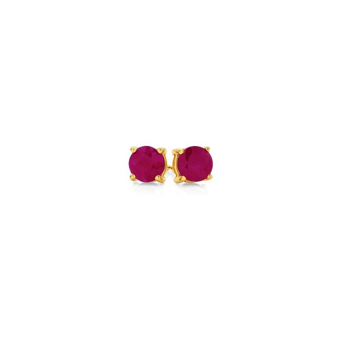 9ct Gold Natural Ruby Stud Earrings