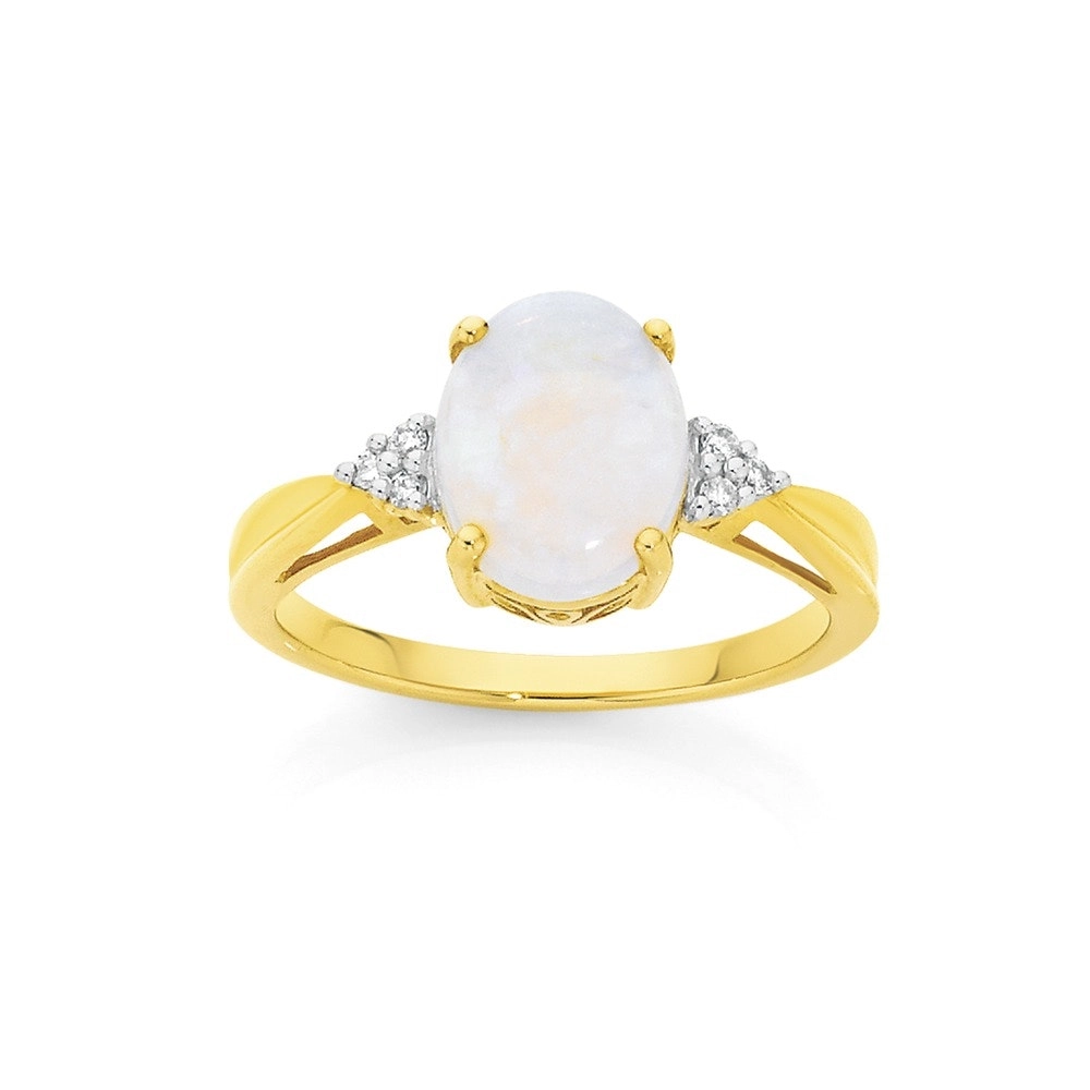 9ct Gold Opal & Diamond Dress Ring