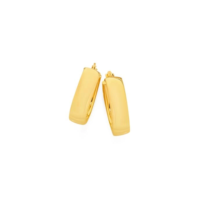 9ct Gold Oval Hoop Earrings