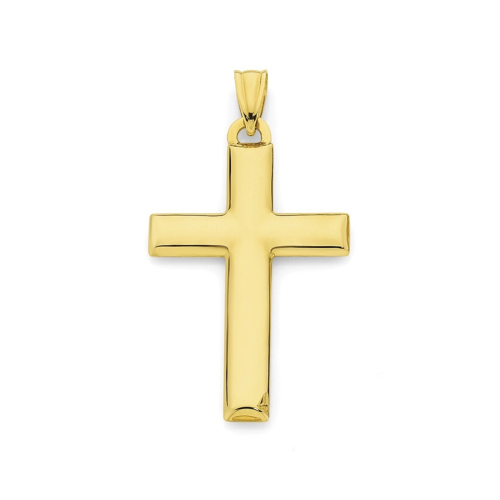 9ct Gold Polished Cross Gents Pendant