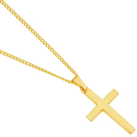 9ct Gold Polished Cross Pendant