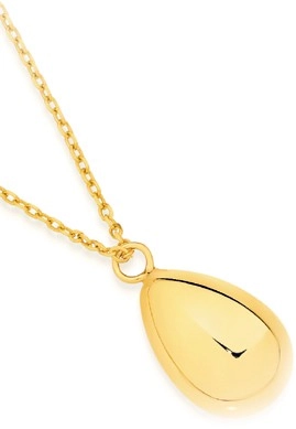 9ct Gold Polished Teardrop 45cm Necklet