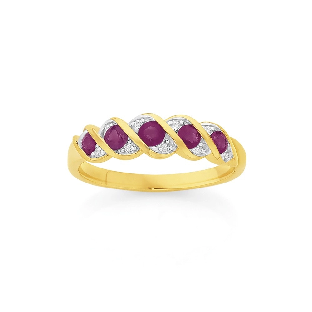 9ct Gold Ruby & Diamond Ring