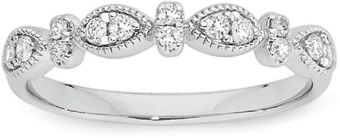 9ct White Gold Diamond Band