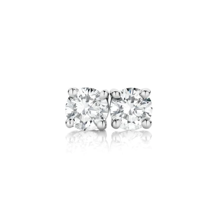 9ct White Gold Diamond Stud Earrings