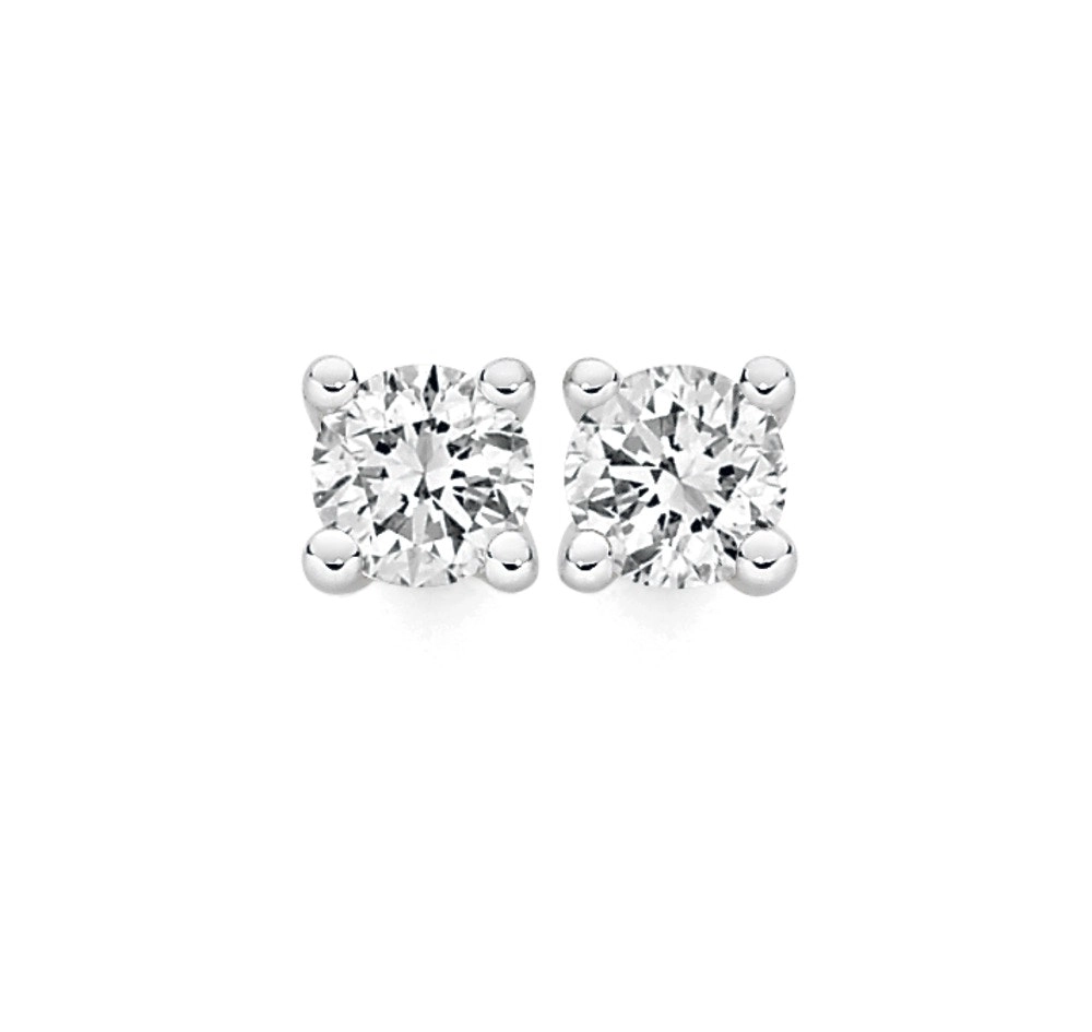 9ct Yellow Gold Diamond Stud Earrings