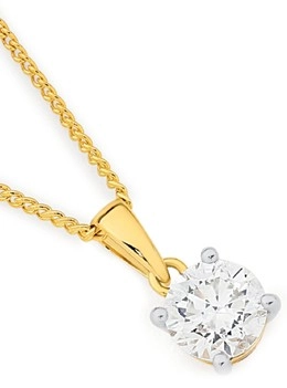 Alora 10ct Gold 1/2 Carat Lab Grown Diamond Solitaire Pendant