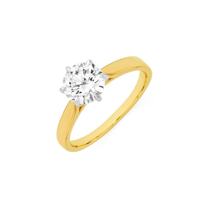 Alora 14ct Gold 1 1/2 Carat Lab Grown Diamond Solitaire Ring