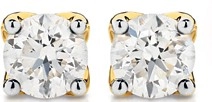 Alora 14ct Gold 1.20 Carats TW Lab Grown Diamond 4 Claw Stud Earrings