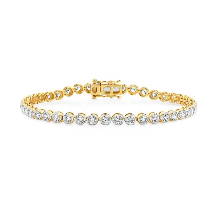 Alora 14ct Gold 3 Carats TW Lab Grown Diamond Tennis Bracelet