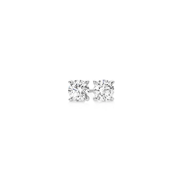 Alora 14ct White Gold 1.20 Carats TW Lab Grown Diamond 4 Claw Stud Earrings