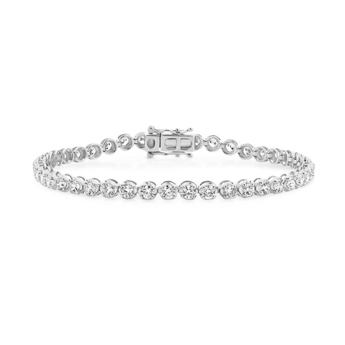 Alora 14ct White Gold 3 Carats TW Lab Grown Diamond Tennis Bracelet