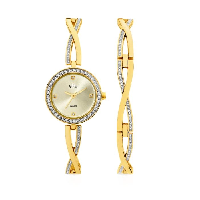 Elite Ladies Watch and Bracelet Set