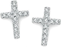 Exquisites 9ct Gold Diamond Cross Stud Earrings