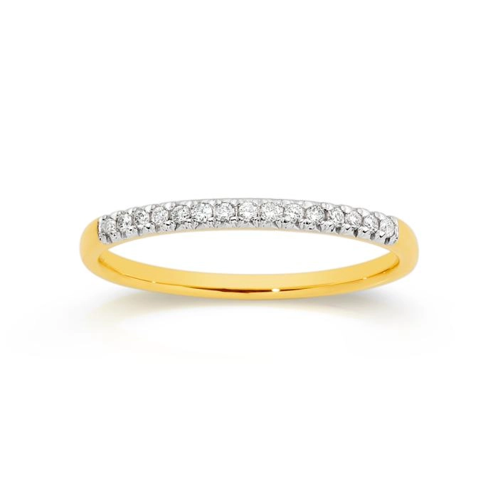 Exquisites 9ct Gold Diamond Fine Band