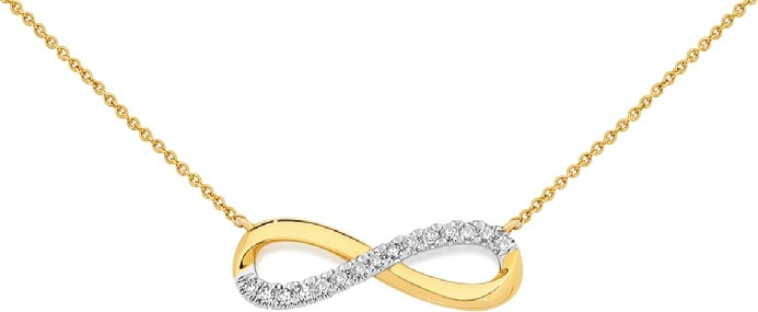 Exquisites 9ct Gold Diamond Infinity Necklet