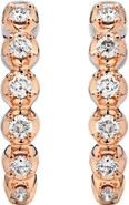 Limited Edition 9ct White Gold with Rose Gold Plating Diamond Curve Stud Earrings