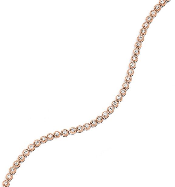 Limited Edition 9ct White Gold with Rose Gold Plating Diamond Tennis Bracelet