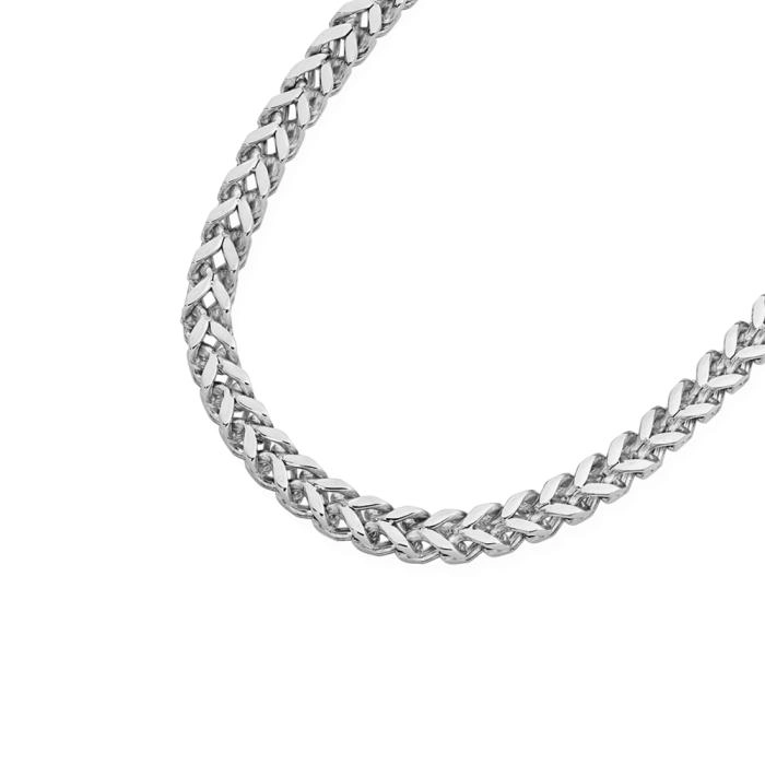 M+Y Stainless Steel 55cm Squared Foxtail Gents Chain