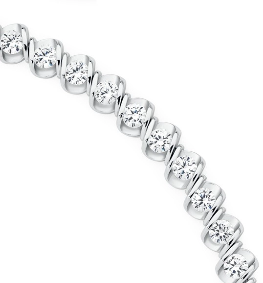 Sterling Silver 18.5cm Cubic Zirconia Tennis Bracelet