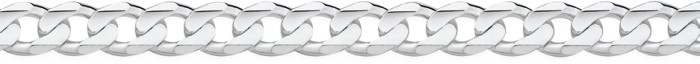 Sterling Silver 19cm Bevelled Concave Curb Bracelet