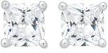 Sterling Silver 4mm Cushion Cubic Zirconia Studs