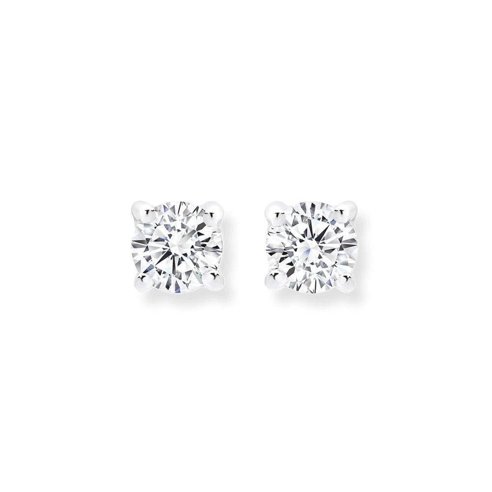 Sterling Silver 5mm Cubic Zirconia Stud Earrings