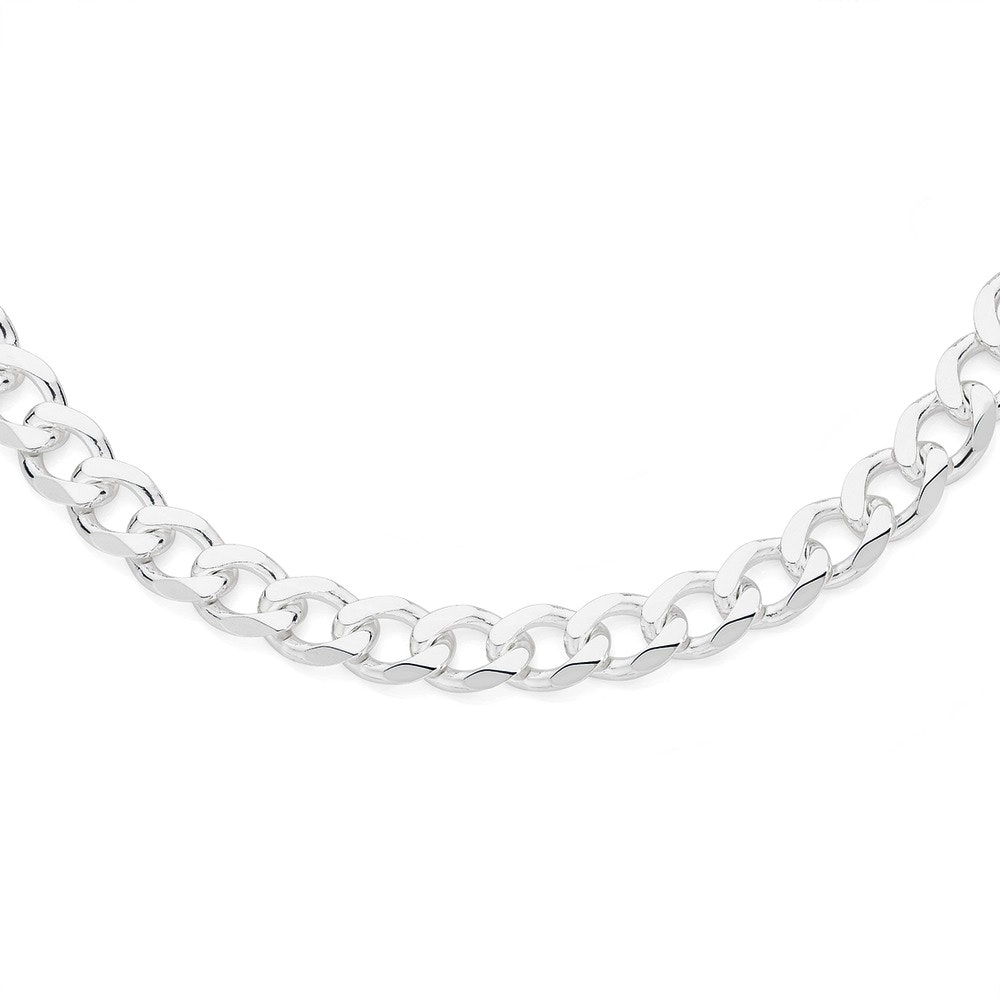 Sterling Silver 60cm Solid Curb Gents Chain