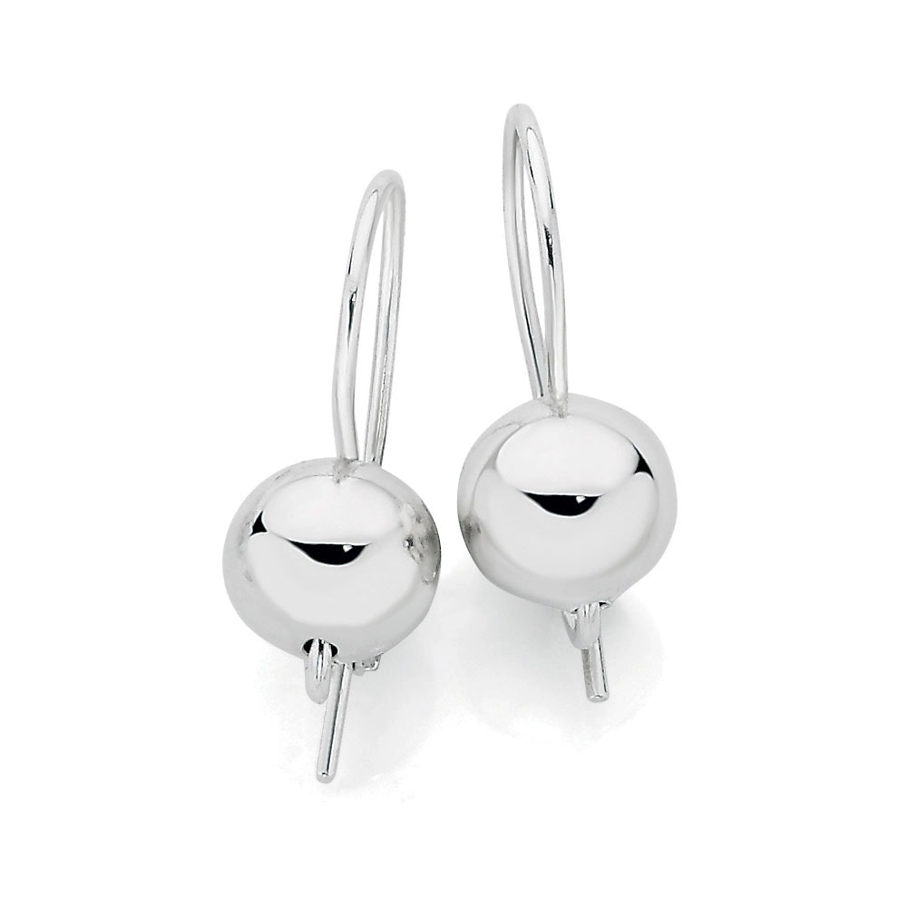 Sterling Silver 8mm Euroball Earrings