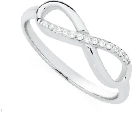 Sterling Silver Cubic Zirconia Infinity Ring