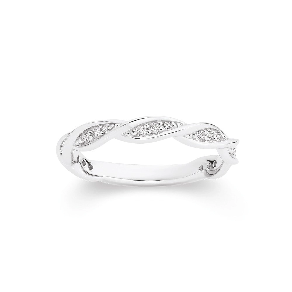 Sterling Silver Cubic Zirconia Twisted Ring