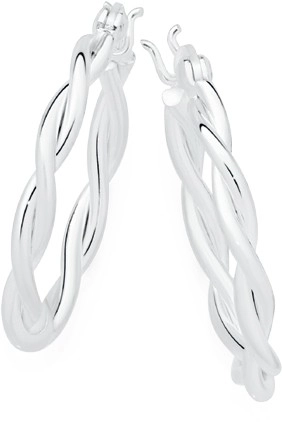 Sterling Silver Twist Tube Hoop Earrings