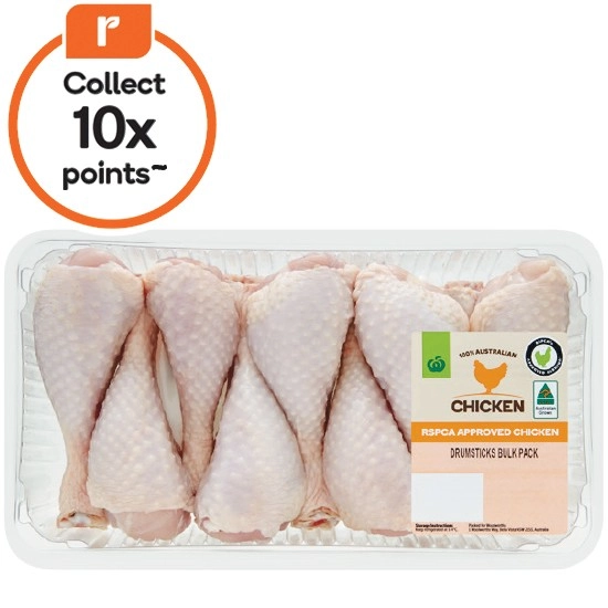 Australian Fresh RSPCA Approved Chicken Drumsticks Bulk Pack