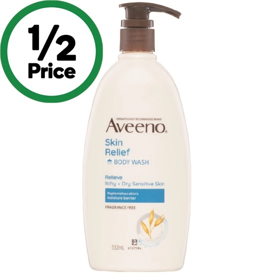 Aveeno Skin Relief Body Wash Dry Sensitive Skin Fragrance-Free 532ml