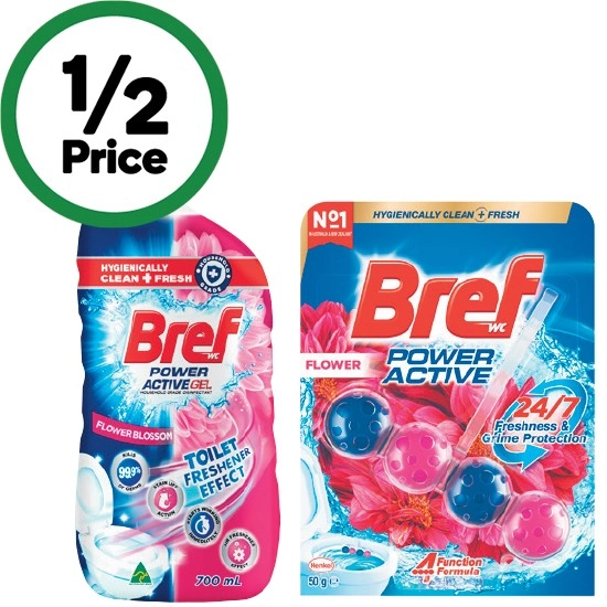 Bref Power Active Toilet Cleaner Block 50g or Toilet Gel 600-700ml