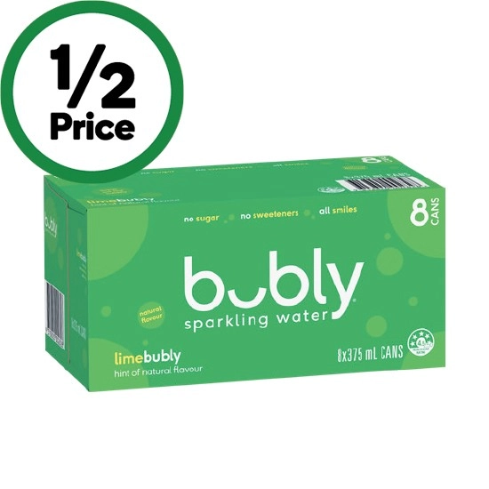 Bubly Sparkling Water No Sugar 8 x 375ml