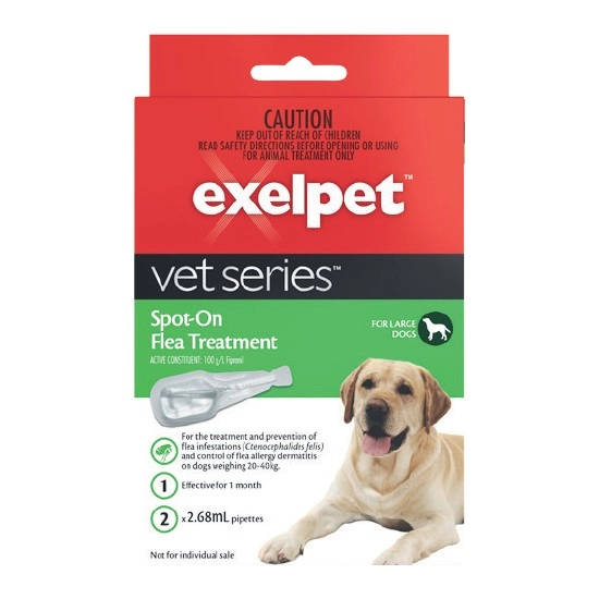 Exelpet Vet Series Treatment Spot-On Flea Large Dog Pk 2