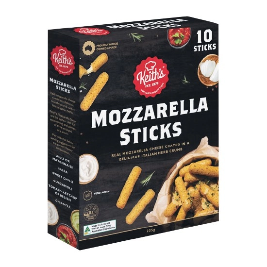 Keith’s Foods Mozzarella Sticks 235g – From the Freezer