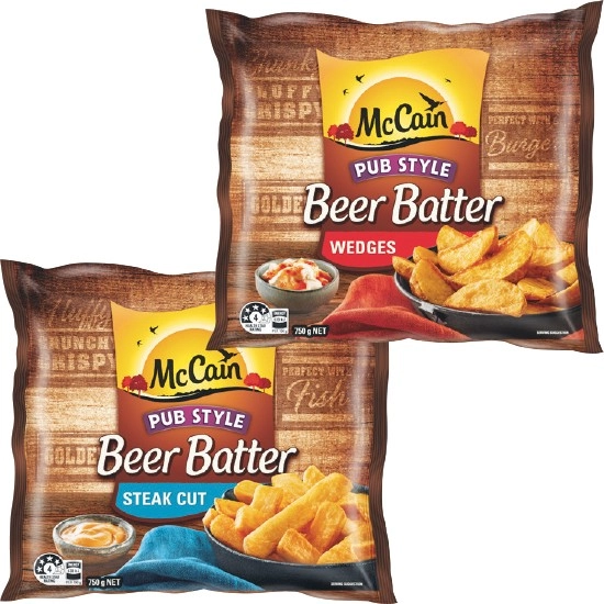 McCain Beer Batter Chips or Wedges 750g