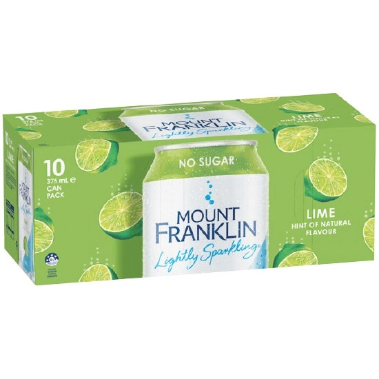 Mount Franklin Lightly Sparkling Water 10 x 375ml