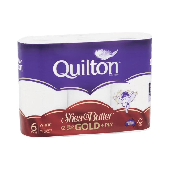 Quilton King Size, Coconut Oil or Shea Butter Toilet Tissue Pk 6