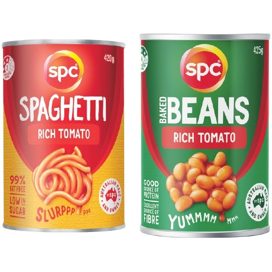 SPC Baked Beans or Spaghetti 420-425g