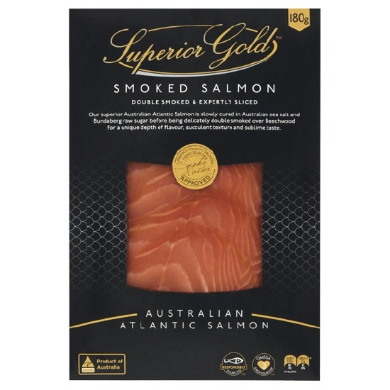 Superior Gold Smoked Salmon 180g – From the Seafood Fridge