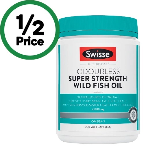 Swisse Ultiboost Odourless Super Strength Wild Fish Oil Pk 200~