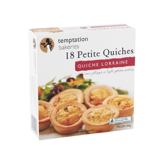 Temptation Bakeries Petite Quiches 300g – From the Freezer