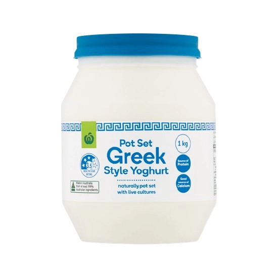 Woolworths Pot Set Greek Style Yoghurt 1 kg – From the Fridge