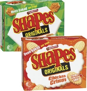 Arnott's Shapes Crackers 130g-190g