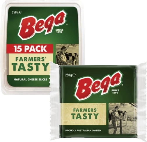 Bega Cheese Block, Grated or Slices 250g